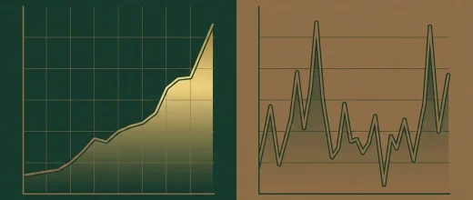 Gold Price Trader: Two charts illustrating gold inflation hedge performance. Left shows steady growth, right shows market vol