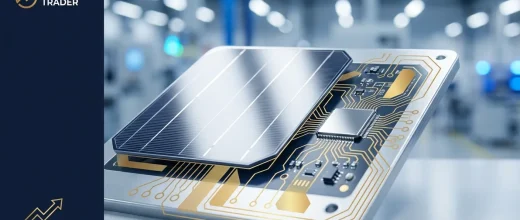 Gold Price Trader: A solar panel integrated with a circuit board, illustrating silver's crucial role in industrial demand for